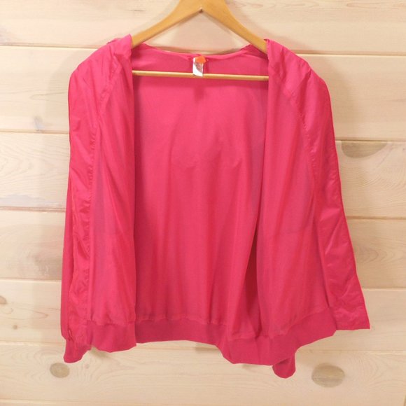 Lucy Hooded Light Jacket Women's Size XL Deep Pink Ruffled Trim Full Zip - Picture 3 of 10